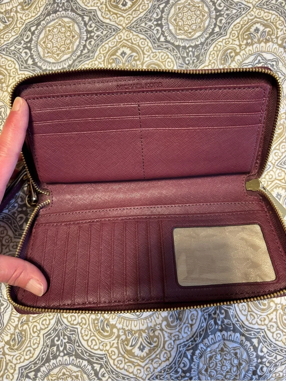 Michael Kors Burgundy Crossbody Bag with Matching Wallet